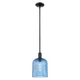 Innovations Lighting 716-1s-bk-g559-8bl Bridal Veil 8 Inch Stem Mini Pendant Black/blue -