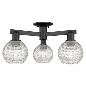716-3f-bk-g122c-6cl Innovations Lighting 716-3f-10-24 Athens Semi-flush 3 - Matte Black /