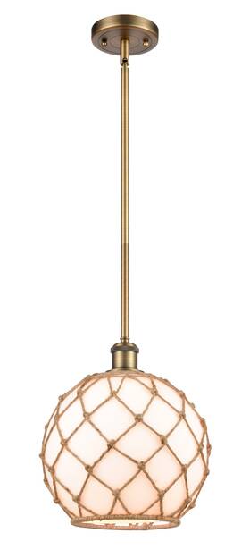 516-1s-10rw Innovations Lighting 745684103707 Ballston Large Farmhouse Rope 1 - Brushed Brass