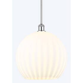 516-1s-17-14 Innovations Lighting 745684756248 White Venetian Pendant - Polished Chrome