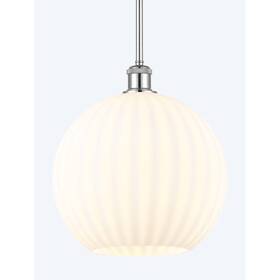 516-1s-14-12 Innovations Lighting 745684756255 White Venetian Pendant - Polished Chrome