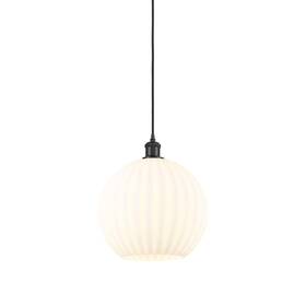 516-1p-14-12 Innovations Lighting 745684757788 White Venetian Pendant - Black