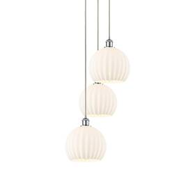 113b-3p-42-17 Innovations Lighting 745684769248 White Venetian Pendant - Chrome