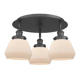 916-3c-bk-g171 Innovations Lighting 916-3c-8-19 Fulton Flush 3 Light 19 Inch W - White