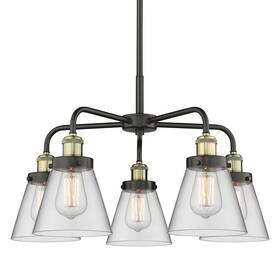 916-5cr-bab-g62 Innovations Lighting 916-5cr-15-25 Cone Chandelier 5 Light - Black