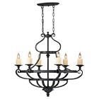F2517 Iron King Antique Feiss Chandelier 6 6af Light Murray Forged Table