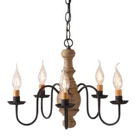 9116tpwd Irvins Country Tinware Lancaster Chandelier In Pearwood