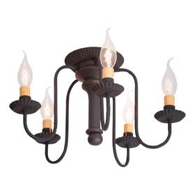 9121tbor Irvins Country Tinware Berkshire Ceiling Light In Black
