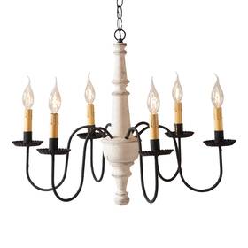 9156tvwh Irvins Country Tinware Harrison Chandelier In Vintage White