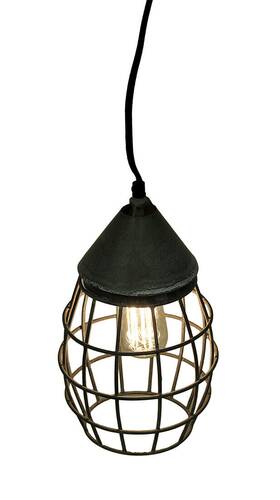 K15-32wz Irvins Country Tinware Scratch And Dent Small Farmhouse Wire Cage Light Pendant In Weathered Zinc