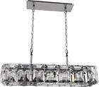 390465sl Island Pendant Kalco Giada Casual Luxury 7-light Stainless Steel Clear Crystal
