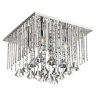 Jac-124fh-pc Dainolite Ltd Light Crystal Square Flush Mount In 065214124003