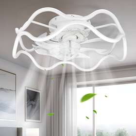 Jahy2tech 880429927955 20 Inch Modern Invisible Ceiling Fan Light Dimmable Led Chandelier Lamp With Remote