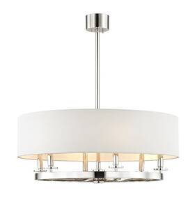 Hvlch85475pnck James Allan Hvlch85475 Butte 6 Light 31 Inch W Taper Candle Drum - Nickel