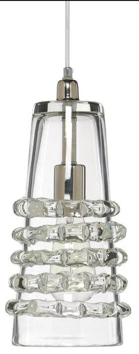 Jamie Young Co. 688933017199 Long Ribbon Modern Thick Glass Pendant In Clear