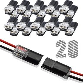 Nb-12 Japelessor Wire Connectors Double Plug In Connector With Locking 20pcs Black