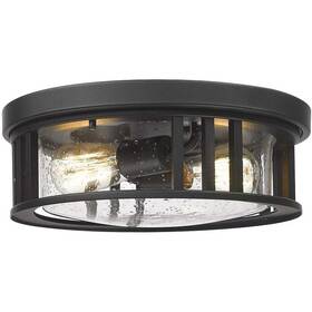 Jazava 616943957723 2-light Flush Mount Ceiling Light With Seeded Glass