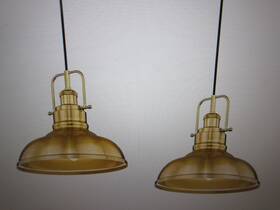 Hd016-1-2pkbgdm Jazava 11 Inch 1-light Gold Shaded Industrial Pendant Light With Metal Shade 2pk