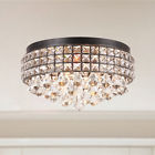 L023-if-484 Jolie Shade Mount Chandelier L023--484 Crystal Iron Flush