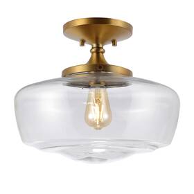 Jonathan Y 196868010623 Gaines Glass/iron Farmhouse Modern Led Flush Mount By Multi