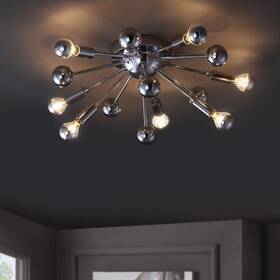 Jonathan Y 196868012351 Orbit 20 Inch 7-light Metal Led Flush Mount Chrome By