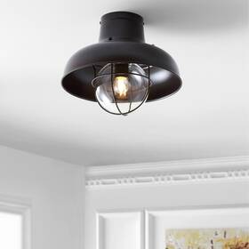 Jonathan Y 196868038450 Jobs 13 Inch Metal Led Semi-flush Mount Chrome By