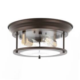 Jonathan Y 196868091875 Henry 13.25 Inch Metal/glass Led Flush Mount By