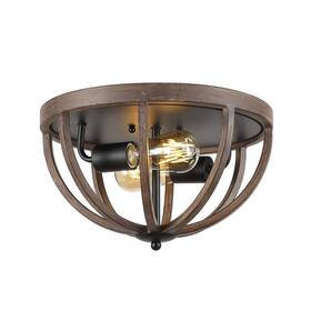 Jyl7479a Jonathan Y 840011412146 Darlene 13 Inch 2-light Iron Rustic Farmhouse Led Flush Mount Industrial