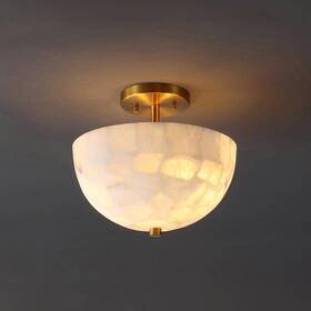 Jyl1205a Jonathan Y Celine 11.88 Inch 2-light Alabaster/iron Led Semi Flush Mount White/gold