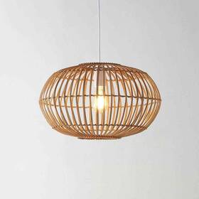 Jyl1402a Jonathan Y Leo 17.5 Inch Rattan Led Pendant Brown Plug-in