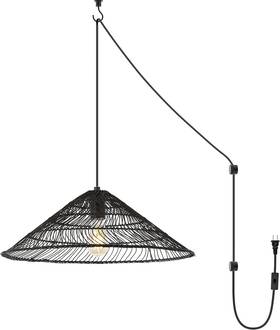 Jyl1407b Jonathan Y 20.25 Inch Black Farmhouse Coastal Led Pendant Plug-in Or Hardwired Swag