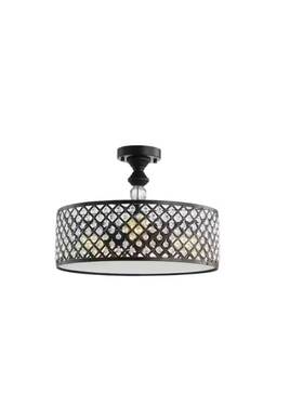 Jyl6147a Jonathan Y Elise Black 3 Light 17 Inch Led Semi-flush Drum Ceiling