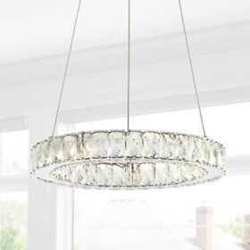 Jyl7218a Jonathan Y Reese 15.7inch Adjustable Integrated Led Metal Crystal