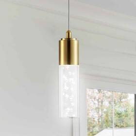 Jyl7221b Jonathan Y Bolha 4.75 Inch Led Pendant Light Brass Gold Bubble Acrylic