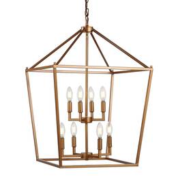 Jyl7438b Jonathan Y 20 Inch Farmhouse Lantern Chandelier 8-light Industrial Metal