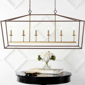 Jyl7439d Jonathan Y Pagoda 49 Inch 6-bulb Oil Rubbed Bronze Linear Classic Traditional Farmhouse Led