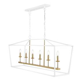 Jyl7439e Jonathan Y Pagoda 49 Inch 6 Light Linear Classic Traditional Metal Led Pendant Farm