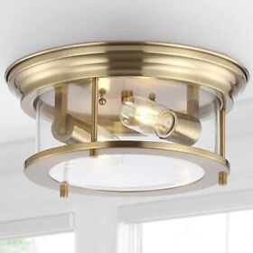Jyl7446a Jonathan Y Lauren 13.25inch Metal Glass Led Flush Mount Transitional