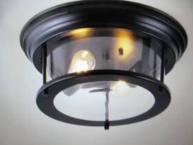 Jyl7446d Jonathan Y Lauren 13.25 Inch 2-light Metal/glass Led Flush Mount Black