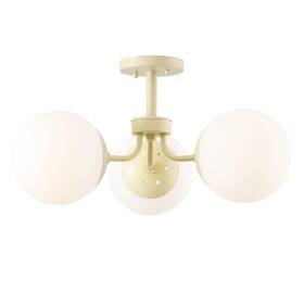 Jyl7600e Jonathan Y Olivier 23.5 3-light Bohemian Farmhouse Iron/frosted Glass Led Semi