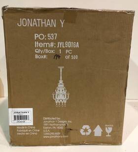 Jyl9016a Jonathan Y Maura 17 Inch 5-light Black Crystal/metal Chandelier Open