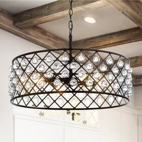 Jyl9027a Jonathan Y Gabrielle 23 Inch 4-light Oil Rubbed Bronze Crystal/metal Led Pendant