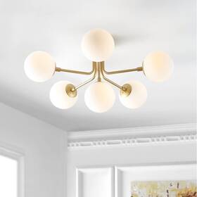 Jyl9542a Jonathan Y Olivier Parisian 24 6 Light Globe Led Semi Flush Mount Brass Gold