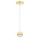 Joolly Sun Globe Mini Pendant Led Crystal Ceiling Fixtures Polished Gold Finish