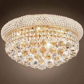 700996-008 Joshua Marshal Bagel Design 8 Light 16 Gold Flush Mount With Clear