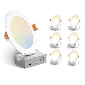 5cct Jrukm 763492128644 6 Pack Inch Led Recessed Lighting Ultra Thin Ceiling Light 2700k-5000k
