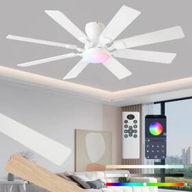 Jl-99 Jsaitee 52 Inch Ceiling Fan With Light 6 Speeds Reversible Low Profile W