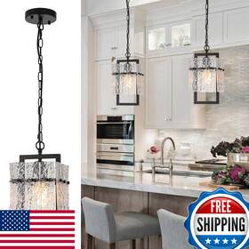 B0cfhm3xmb Jsdorsy Modern Black Pendant Light Crystal Kitchen Island Lighting Fixture Dimmable
