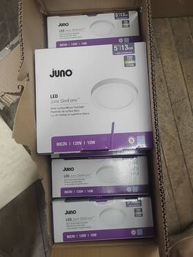 259en5 Juno Case Of 6 5 Inch Led Slimform White Surface Mount Downlight. New