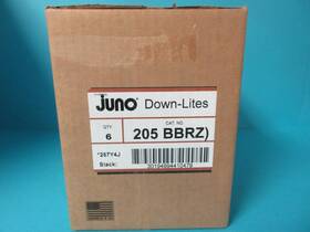 205-bbrz Juno Lighting 6 Down-lites 205 Bbrz Black Baffle Bronze Trim 5 Inch Downlight 6.25
